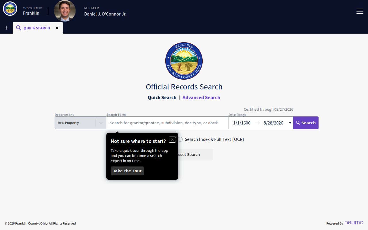 Franklin Township residents directory Franklin County Recorder official records search