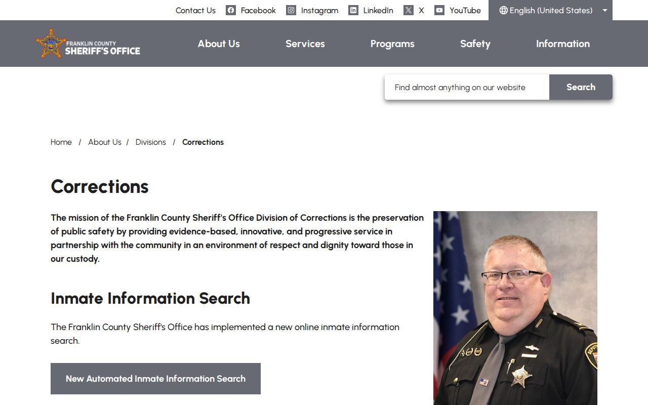 Franklin Township resident lookup boundary for Franklin County inmate information
